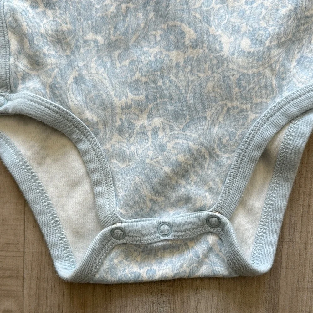 Baby Blue Long Sleeve Onesie romper baby toddler infant 18m Set 2PCs button
